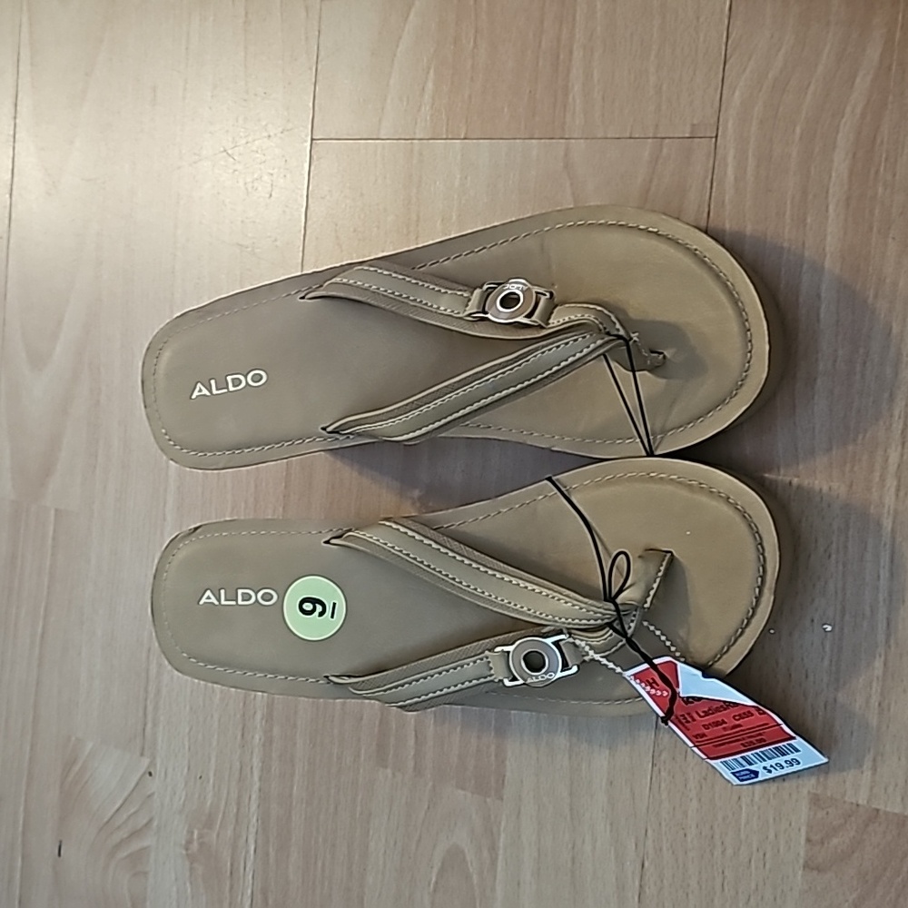 Aldo platform heel sandals new tan